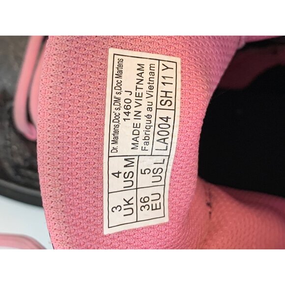 Dr. Martens Junior 1460  Glitter Boots Flower Applique Size 5 Women $137 D7971 - Picture 3 of 13